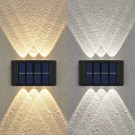Six LED Outdoor Solar Wall Lamp Garden And Balcony Decor With Dual Light Control